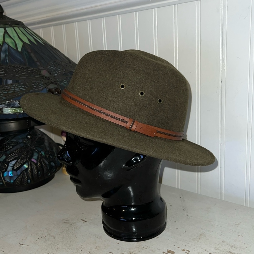 Pendleton Forest Green Hat With Tan Leather Band - image 1